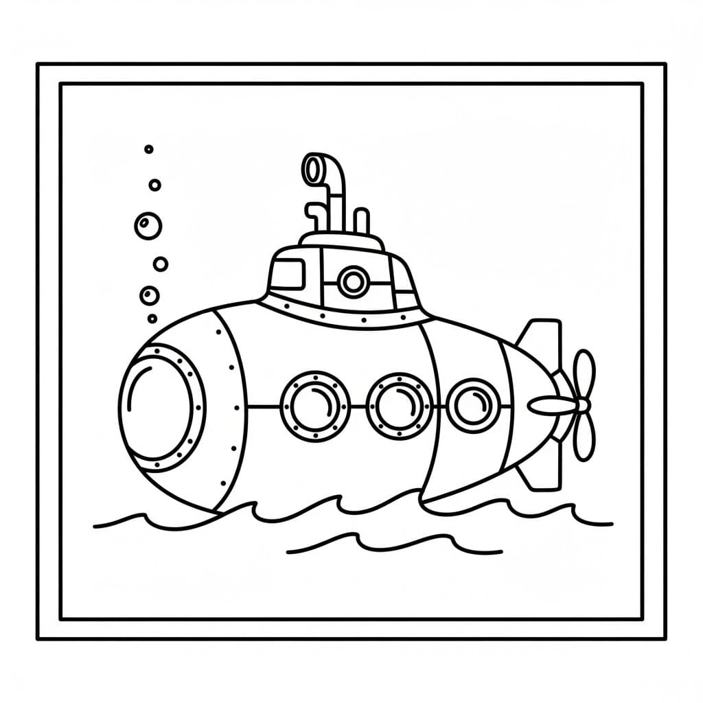 غواصة بسيطة جدًا للأطفال تلوين
