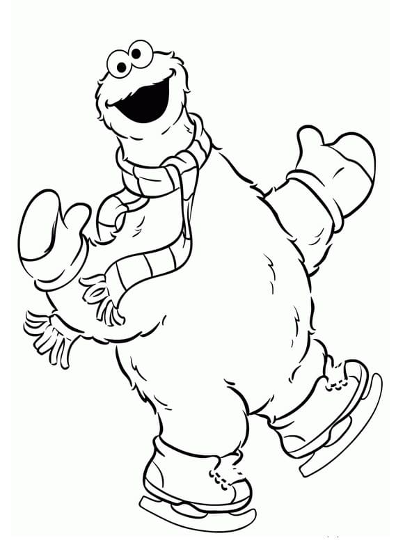 كوكي مونستر للتزلج على الجليد تلوين