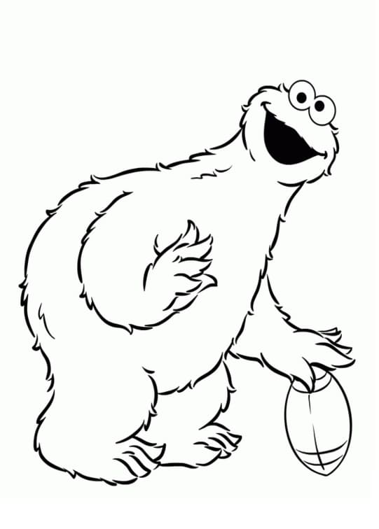 كوكي مونستر يلعب كرة القدم تلوين