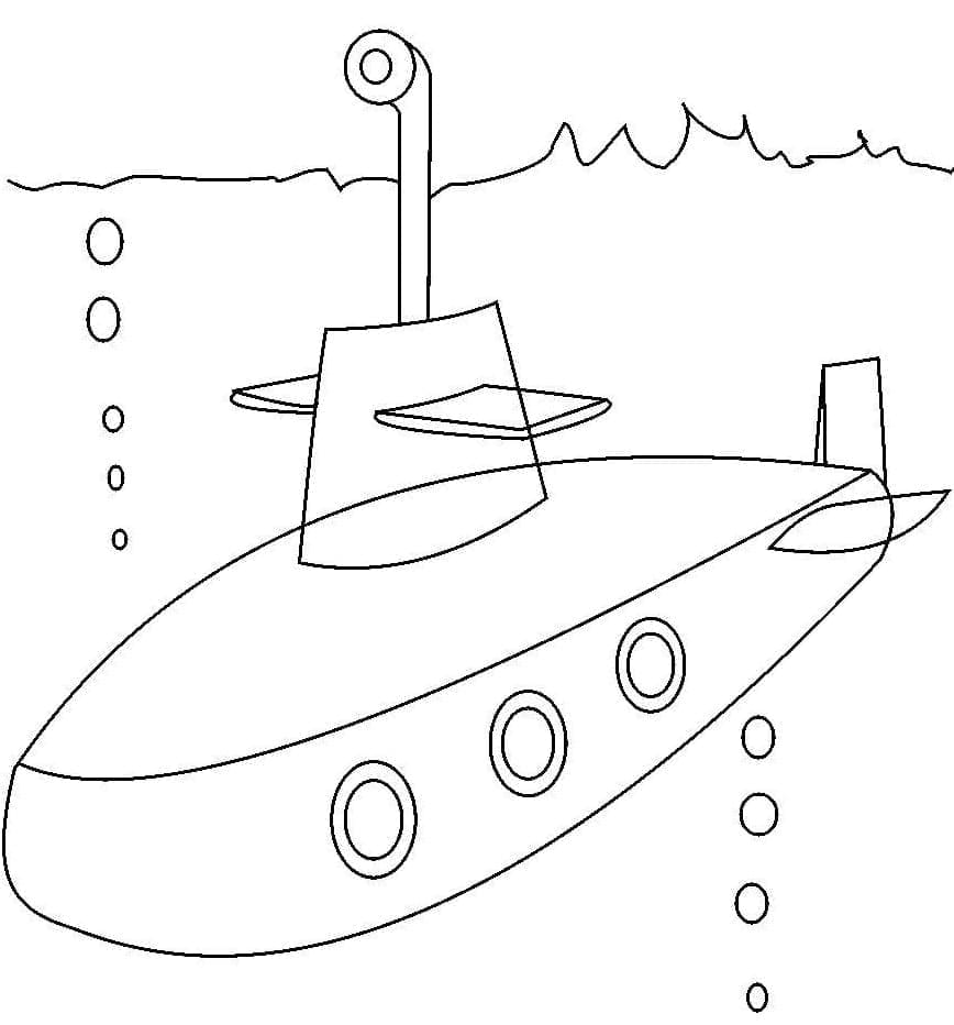 رسم الغواصة تلوين