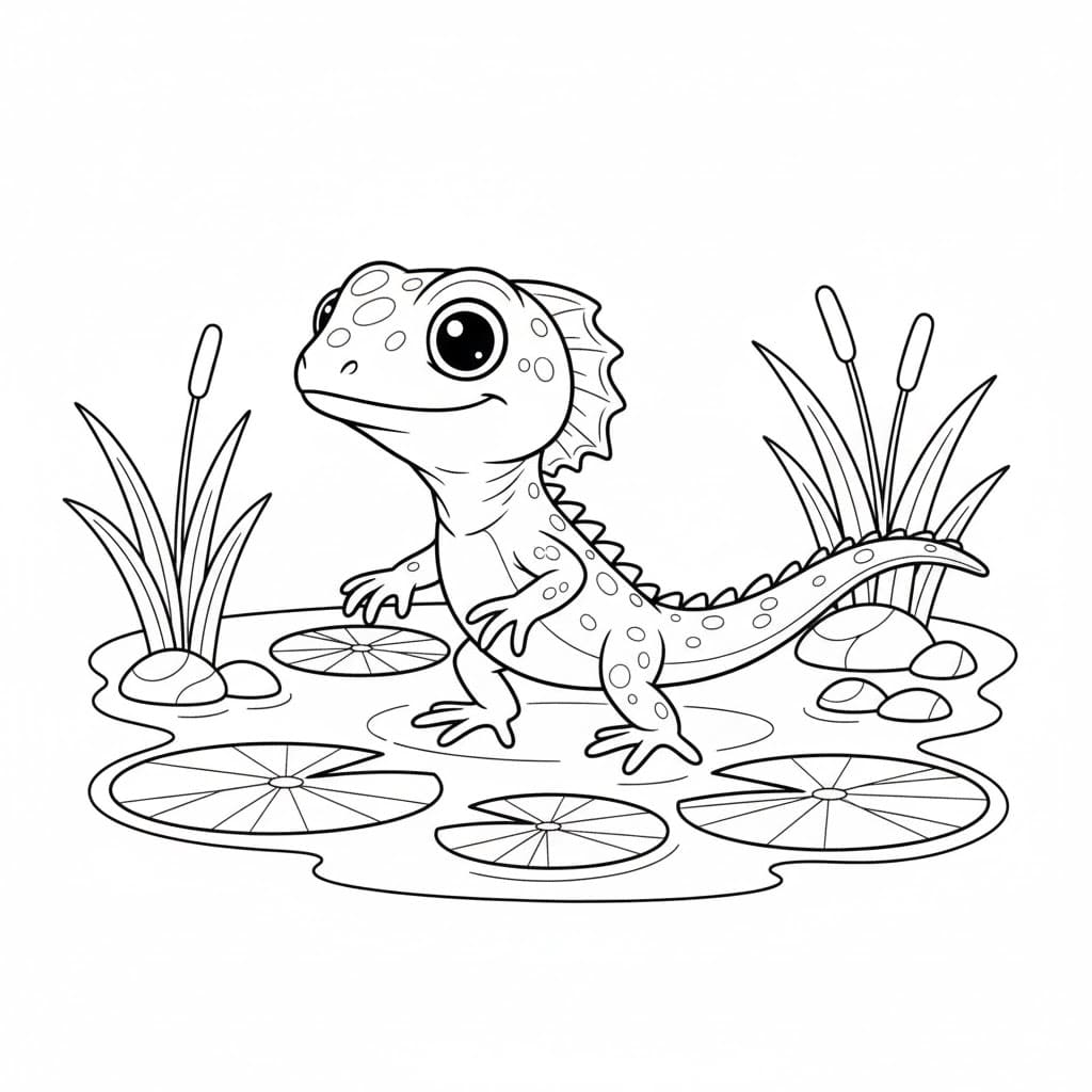 سحلية تمشي تلوين