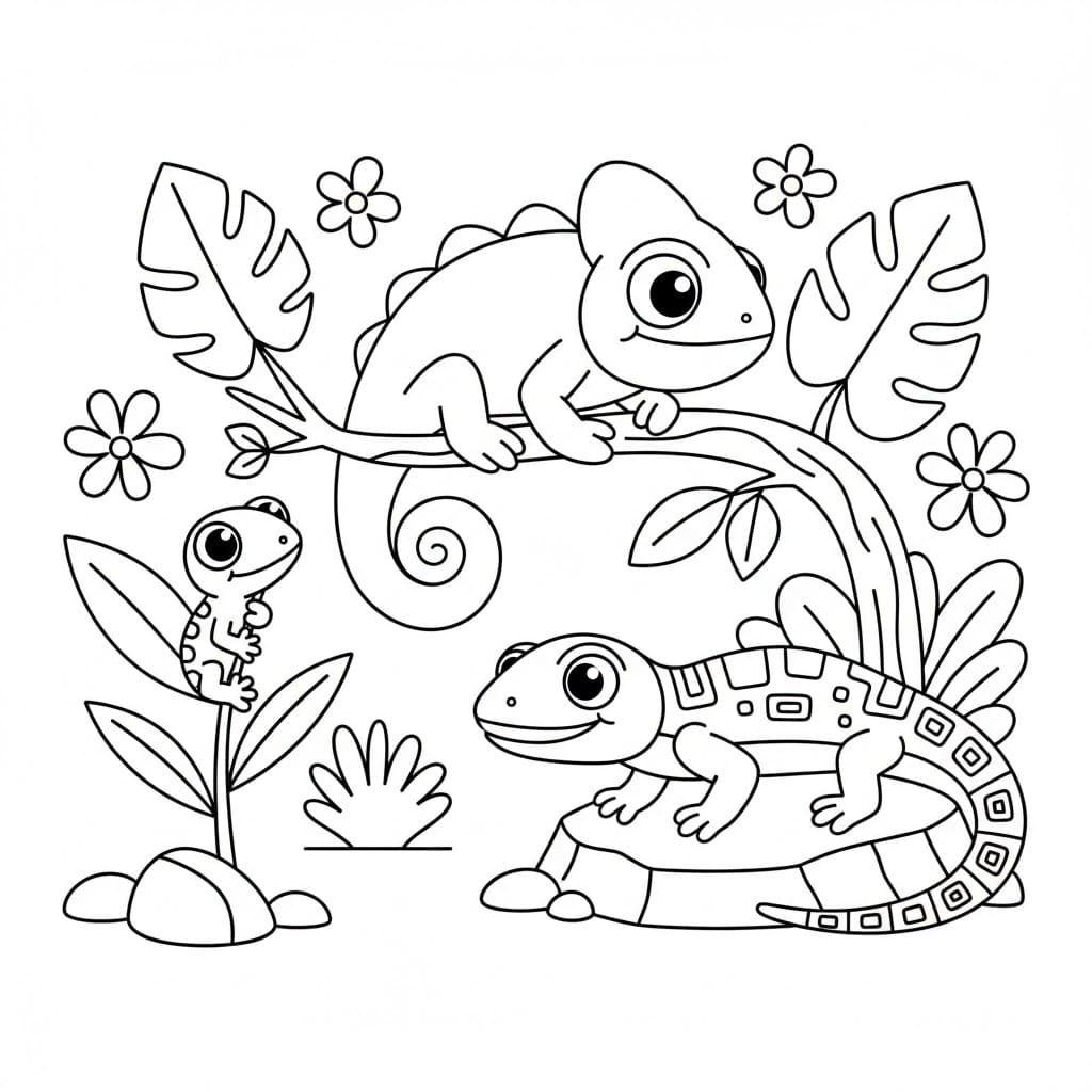 سحلية مذهلة تلوين