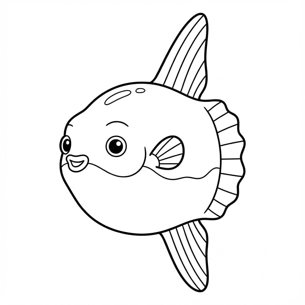 سمكة الشمس سعيدة للغاية تلوين