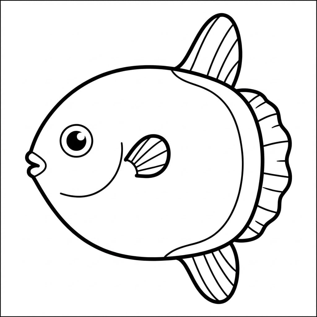 سمكة الشمس مجانية للأطفال تلوين