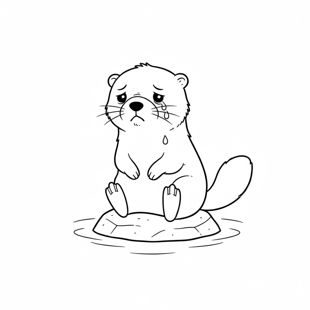 ثعالب الماء حزينة تلوين