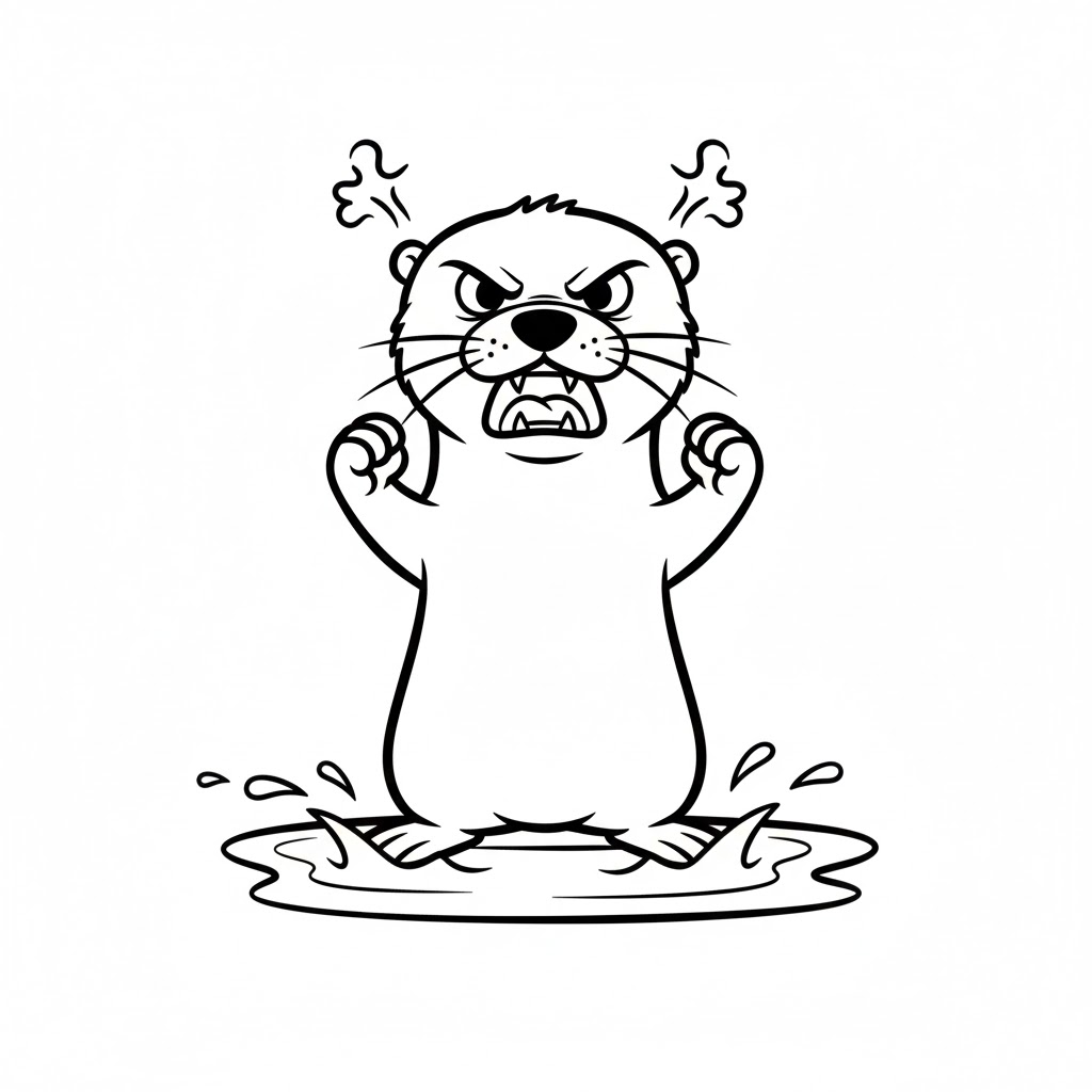 ثعالب الماء غاضبة تلوين