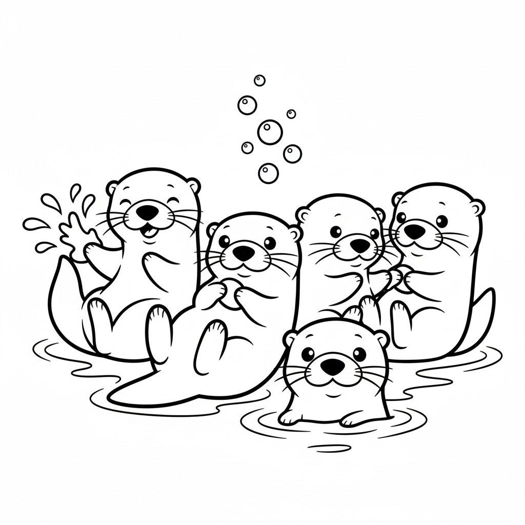 ثعالب الماء مذهلة تلوين