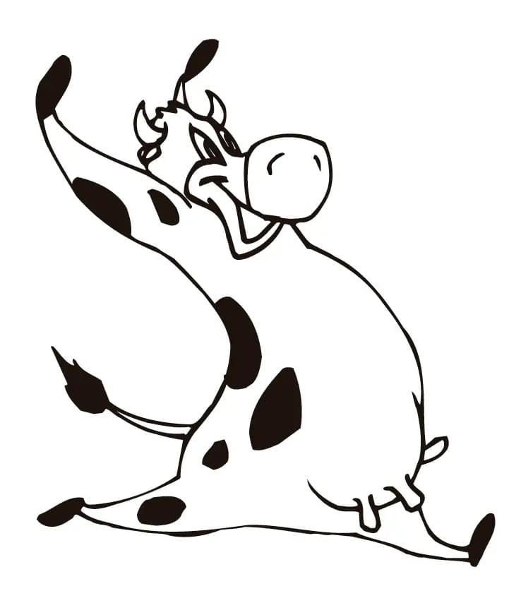 البقرة المضحكة تجري تلوين