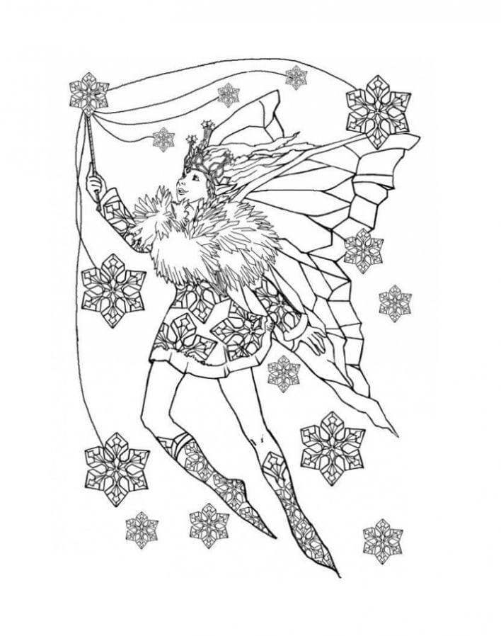 الجنية وندفة الثلج تلوين