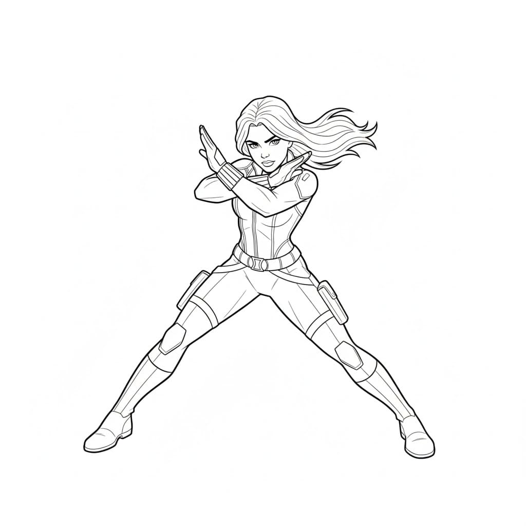 المدافعة عن الأرملة السوداء تلوين