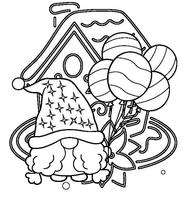 القزم والبالونات تلوين