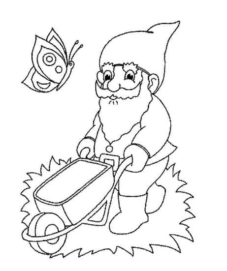 القزم والفراشة تلوين