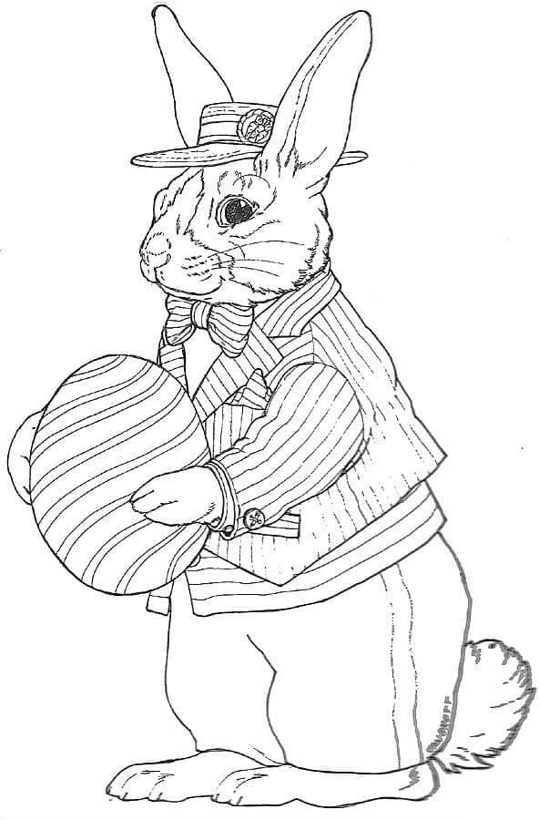 السيد الأرنب مستعد للتهنئة تلوين