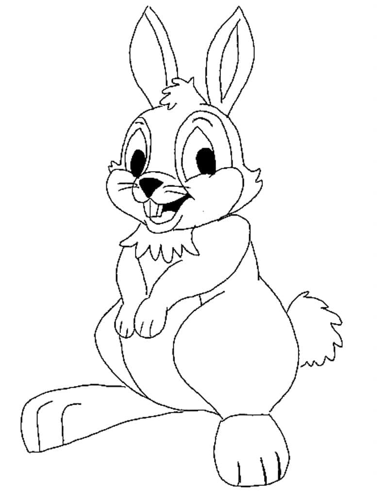 أرنب كارتون سعيد صورة تلوين