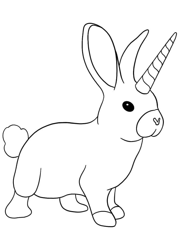 أرنب مع قرن وحيد القرن تلوين