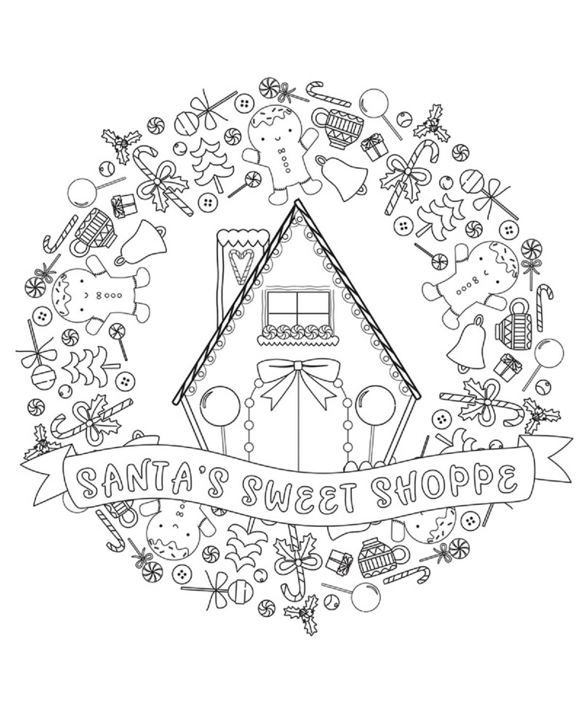 بيت خبز الزنجبيل اللطيف تلوين