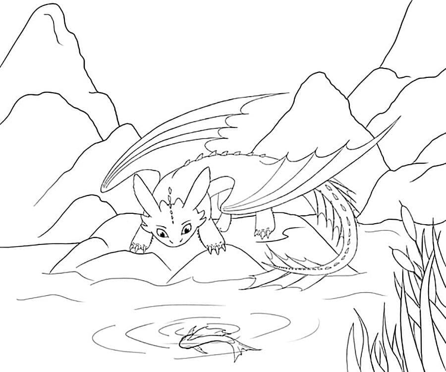 بلا أسنان يصطاد السمك تلوين