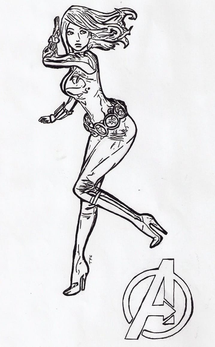 بلاك أرملة من أفنجرز تلوين