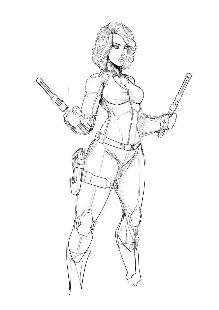 بلاك أرملة من مارفل كوميكس تلوين