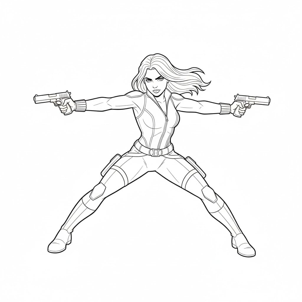 بلاك أرملة لطيفة تلوين