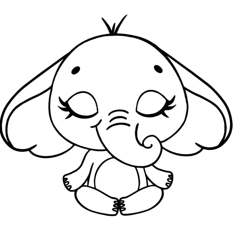 Cute Yoga Elephant صورة تلوين