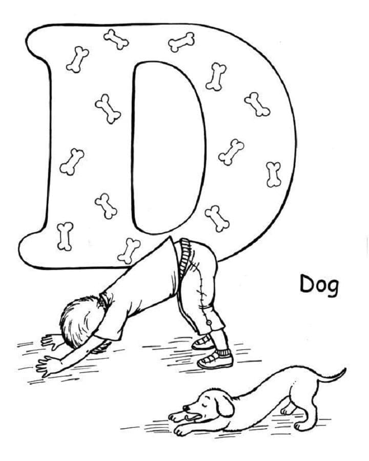 Dog Pose Yoga صورة تلوين