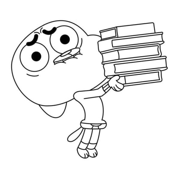 غامبول مع الكتب تلوين