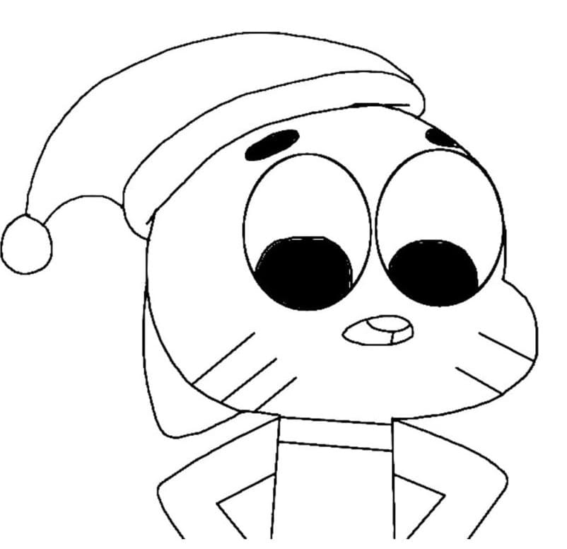 غامبول مع قبعة سانتا تلوين