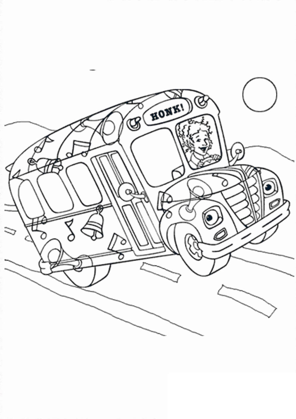 حافلة مضحكة تلوين