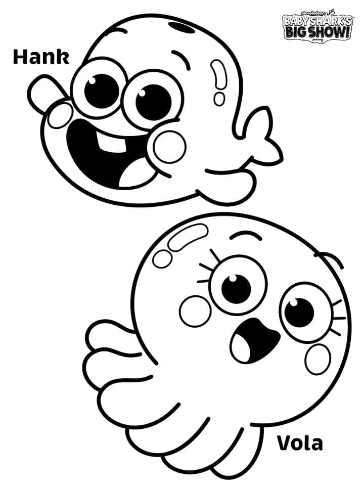 هانك وفولا من مسلسل بيبي شارك تلوين