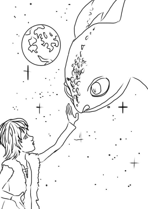 هيكاب يلتقي بلا أسنان تلوين