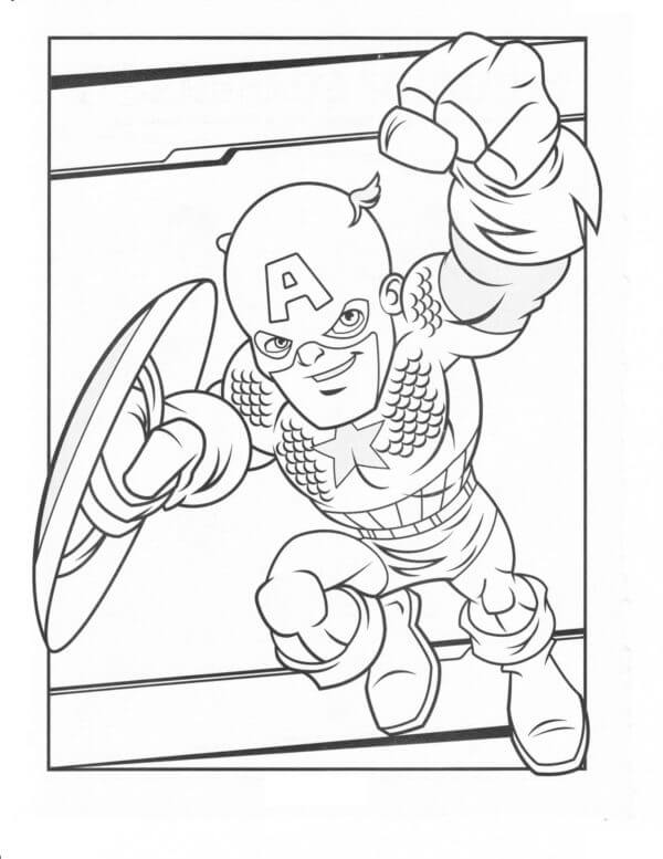 كابتن أمريكا الكرتوني تلوين