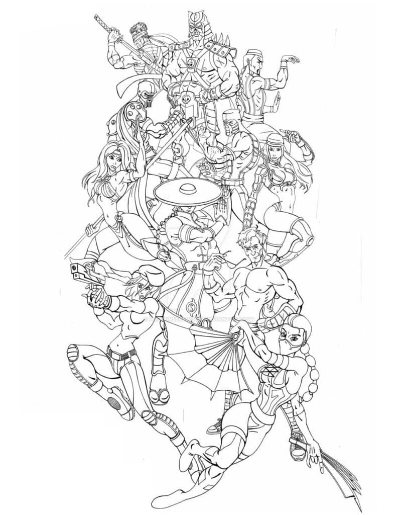 مورتال كومبات قابلة للطباعة تلوين