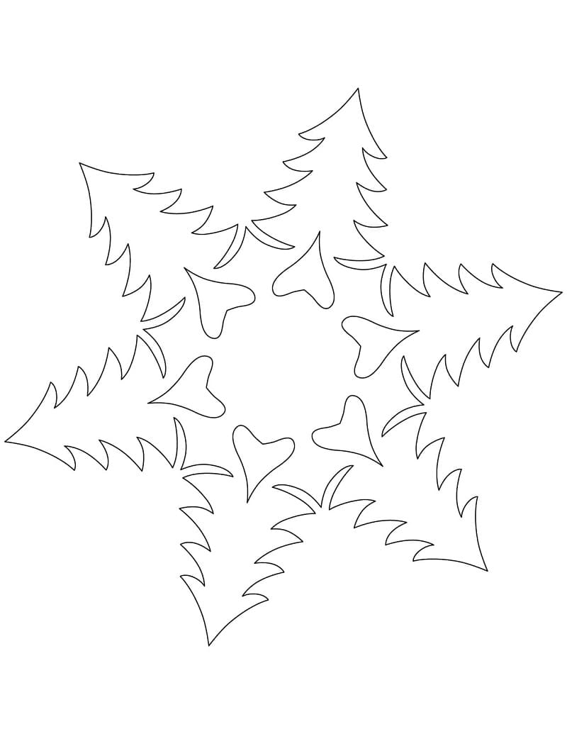 ندفة ثلج شجرة عيد الميلاد تلوين