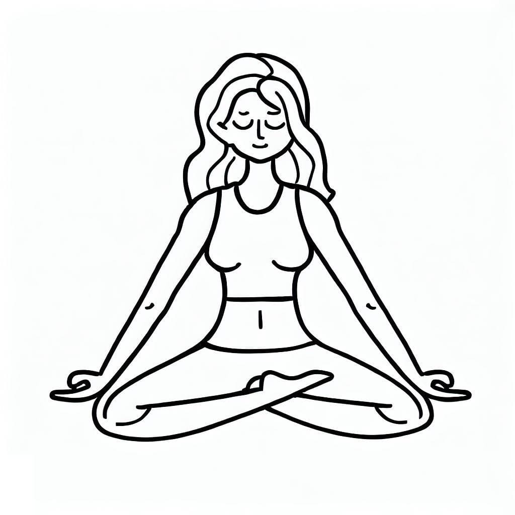 Printable Yoga صورة تلوين