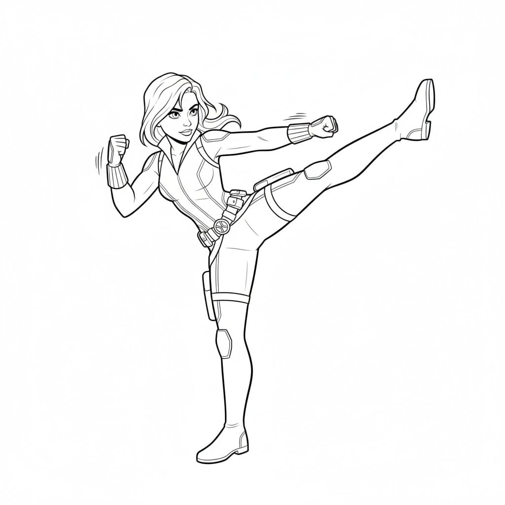 ركلة الأرملة السوداء تلوين