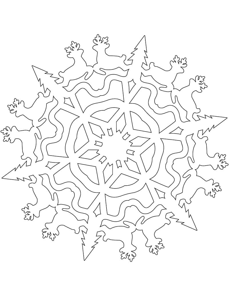 رقاقات ثلج الرنة تلوين