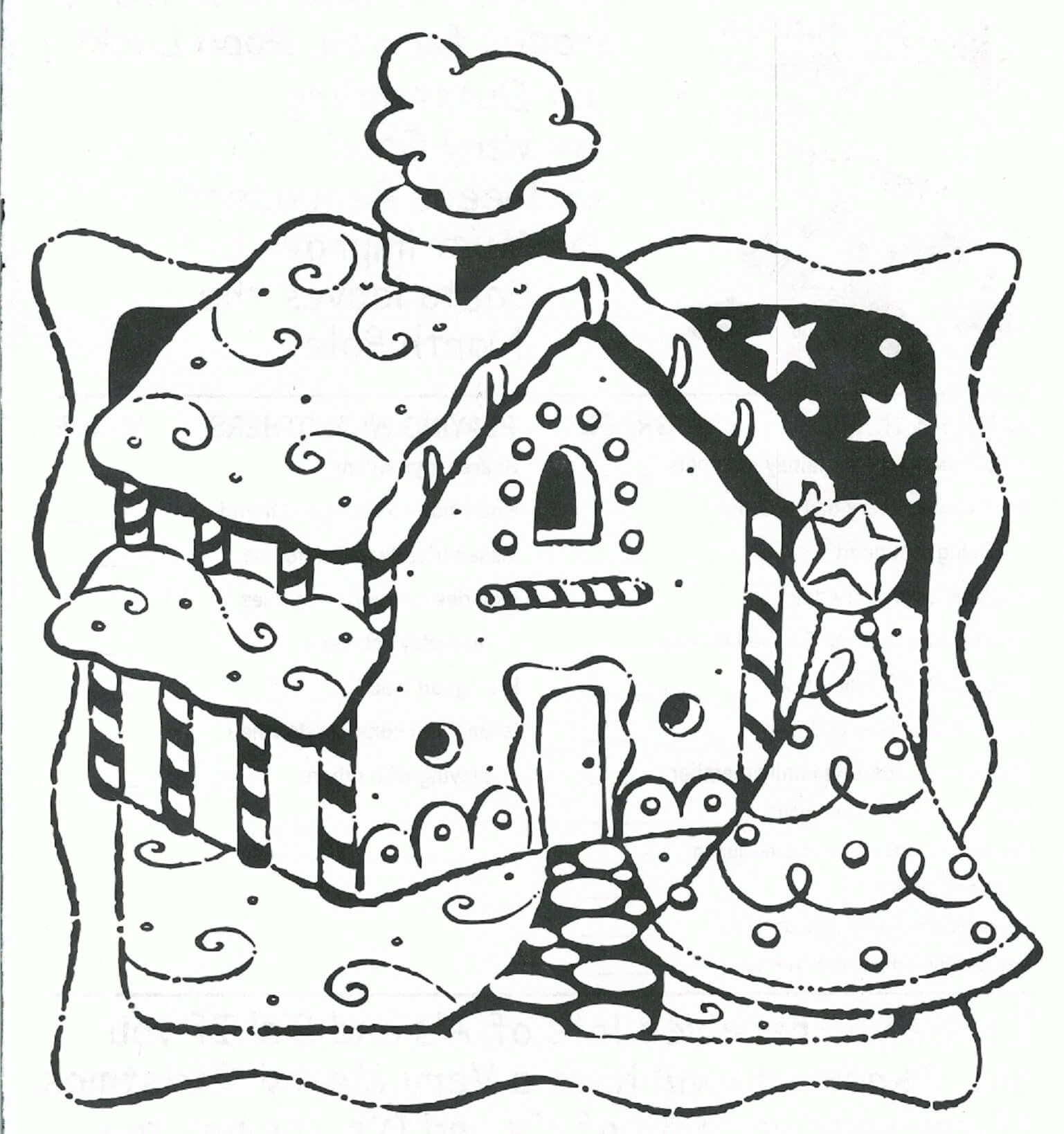 Gingerbread House Drawing Normal تلوين