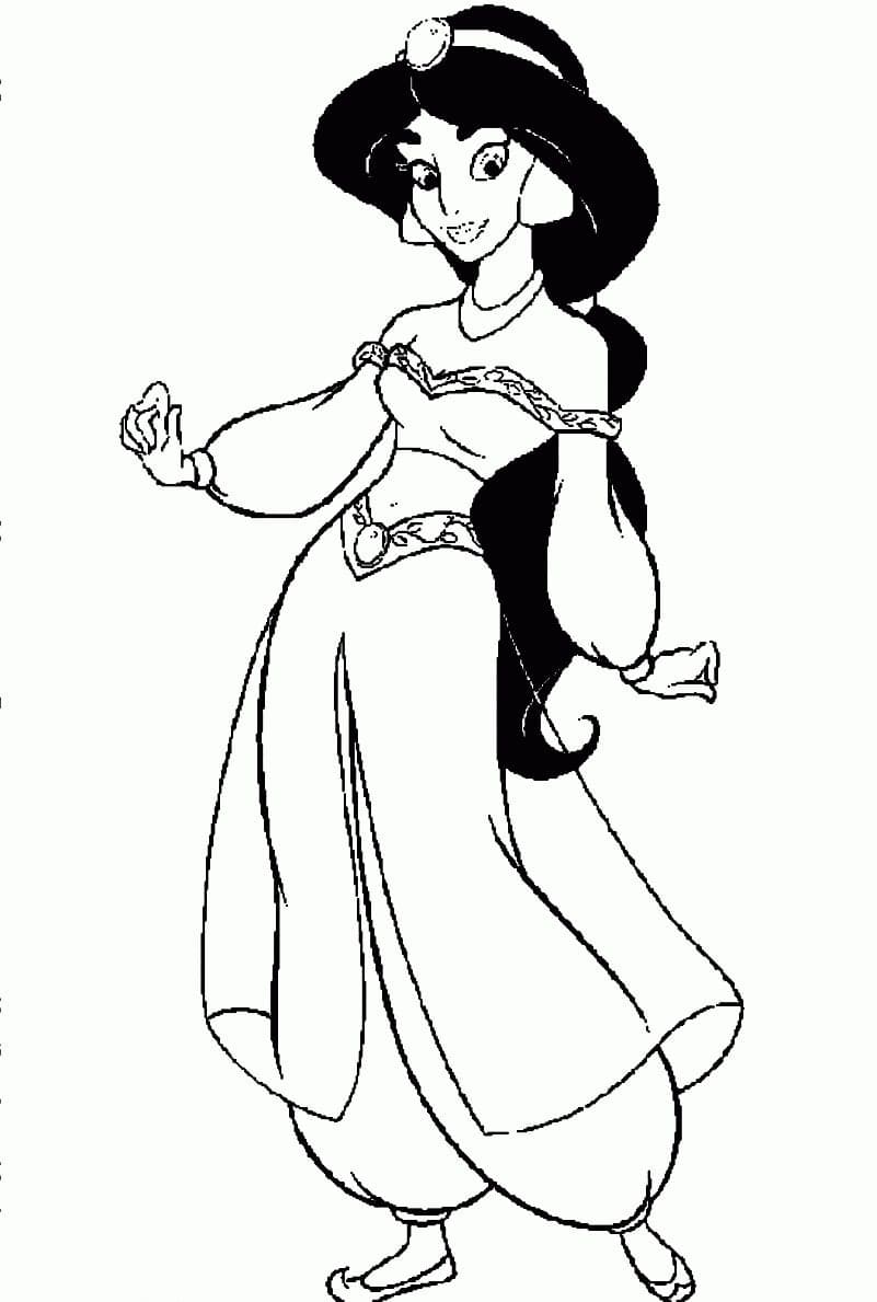 رسم الأميرة ياسمين تلوين