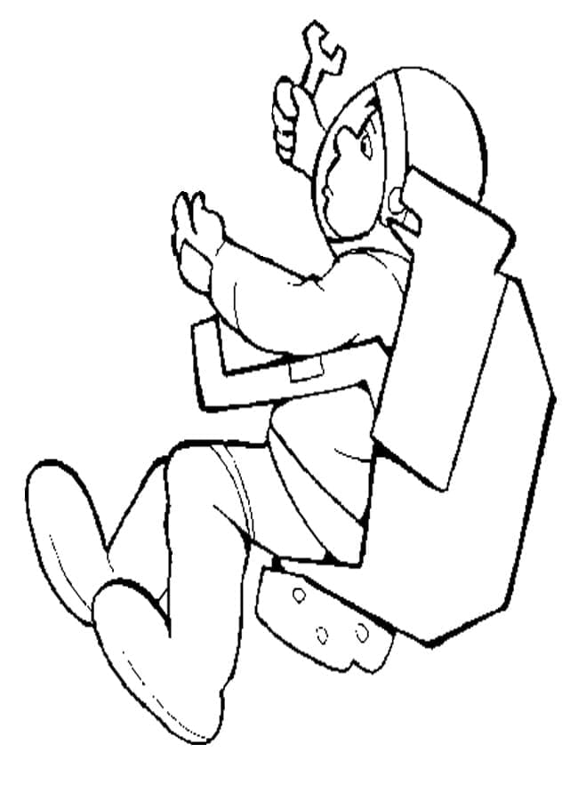 رائد فضاء - ورقة تلوين