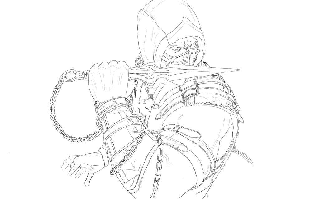 صورة مورتال كومبات سكوربيون تلوين