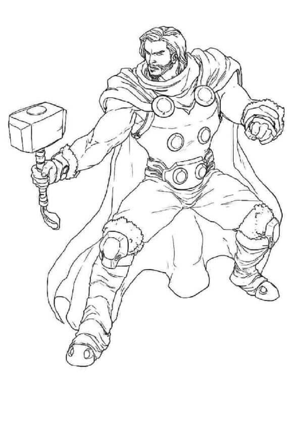 ثور يحمل المطرقة تلوين