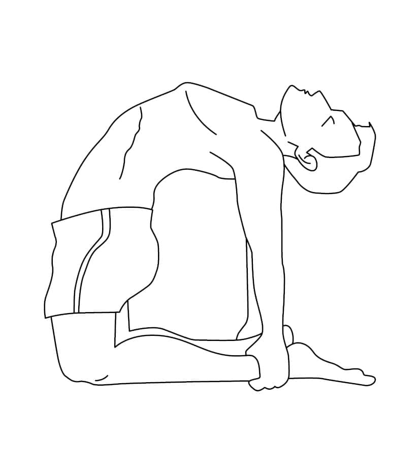 Yoga Camel Pose صورة تلوين