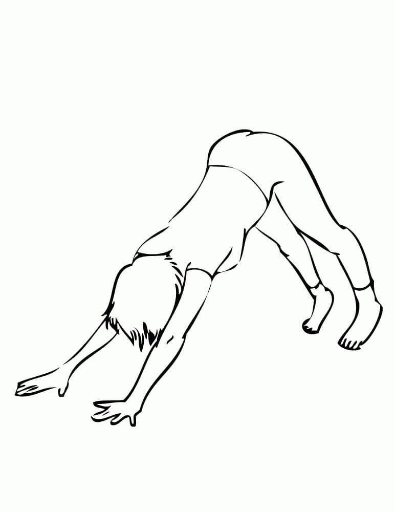 Yoga Downward Dog Pose صورة تلوين