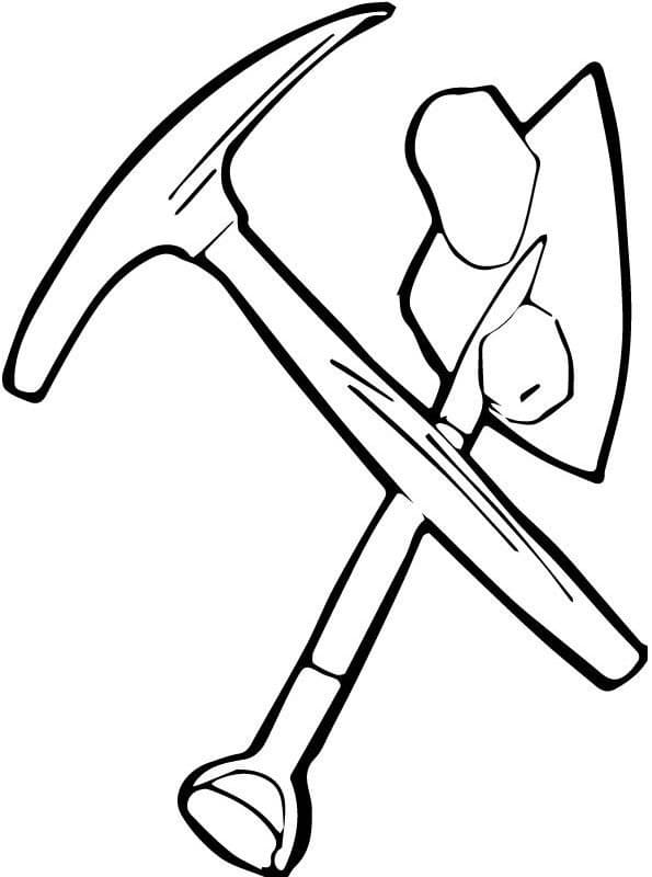 المجرفة والفأس تلوين