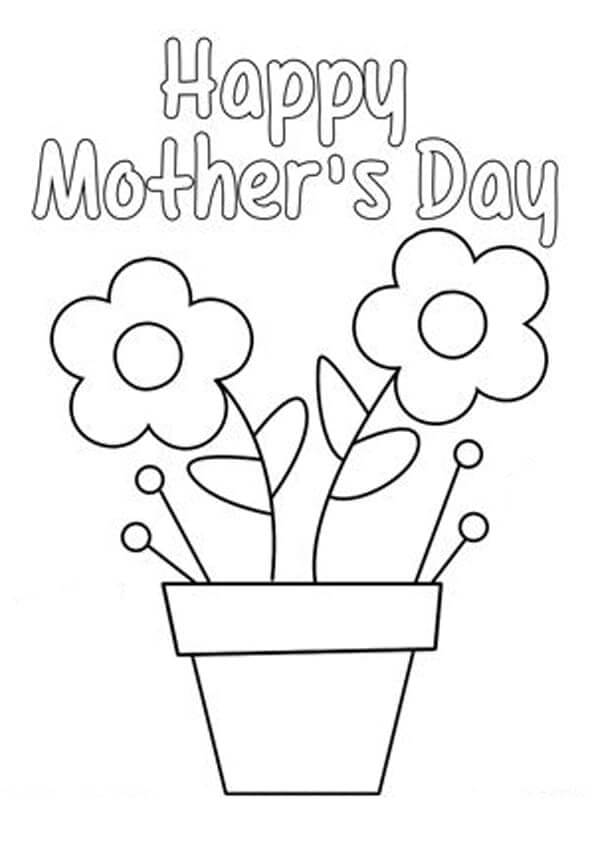 Basic Flower Pot For Mom صورة تلوين