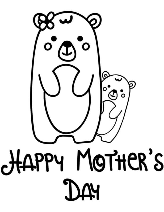 Bears Celebrate Mother’s Day صورة تلوين