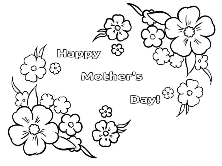 Beautifully Designed Card For Mom صورة تلوين