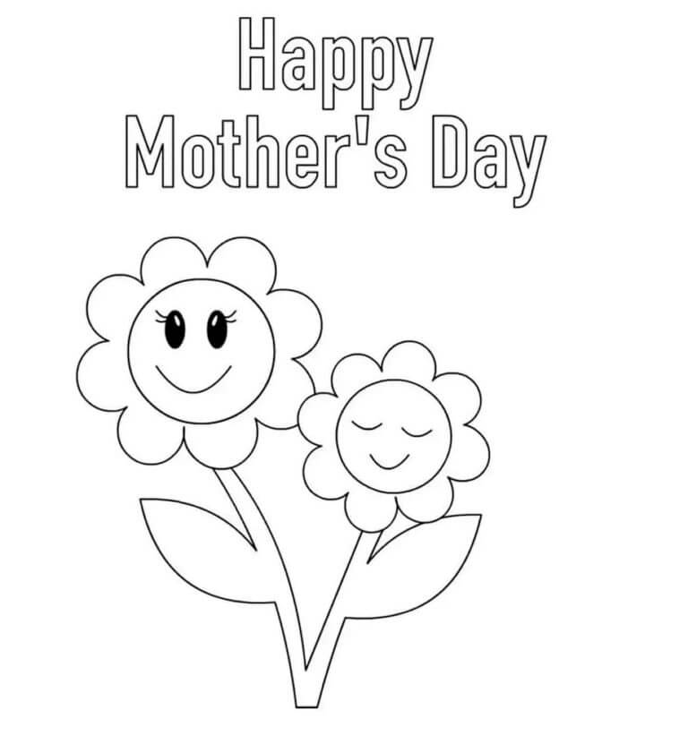 Cartoon Flowers On Mother’s Day صورة تلوين