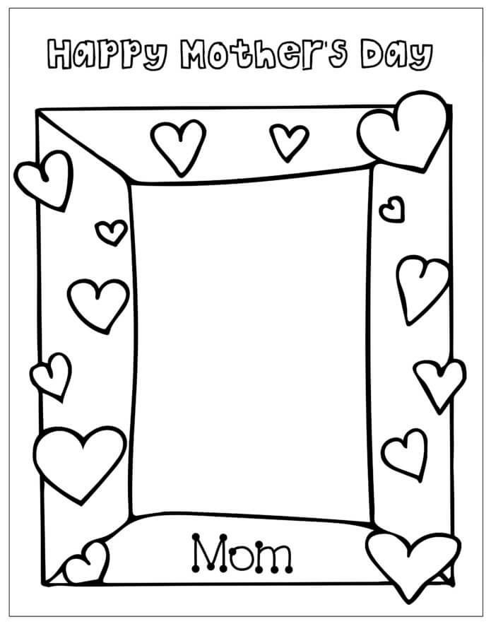 Frame-Card For Congratulations To Mom صورة تلوين